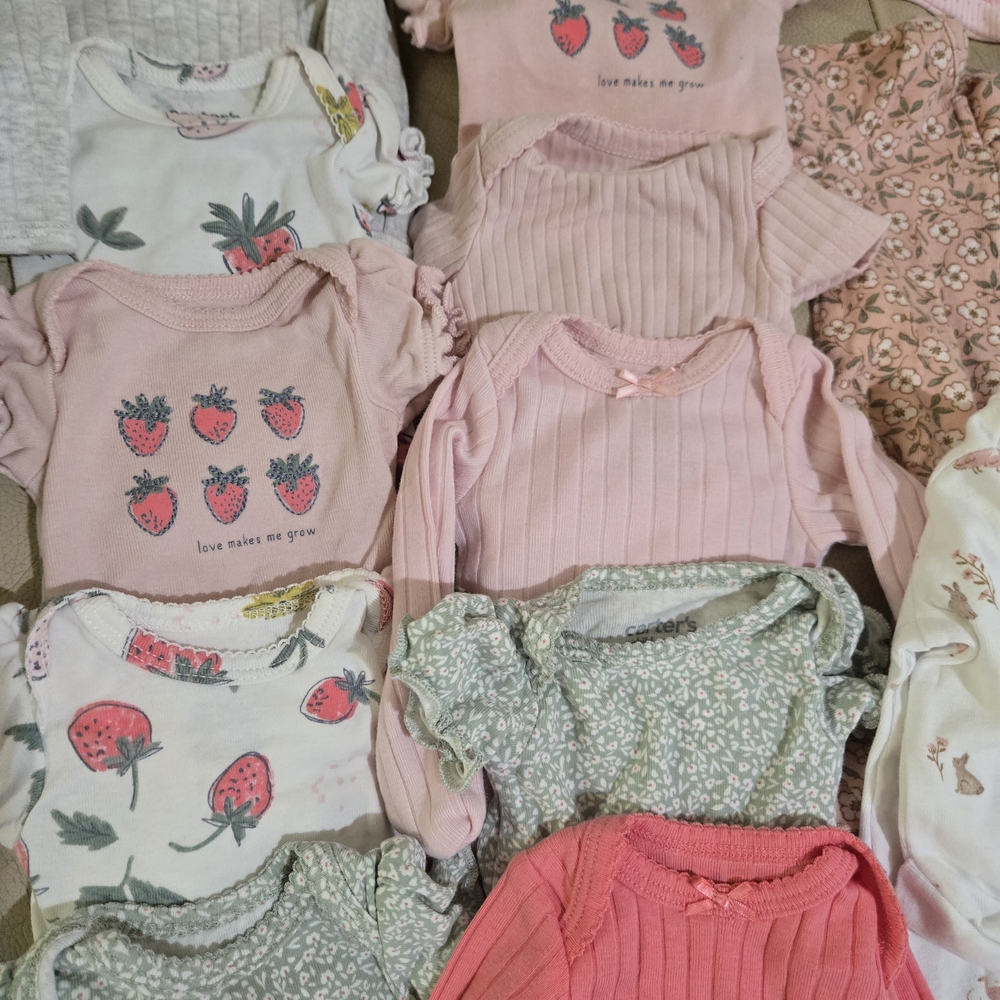 Pink and White Strawberry Print Kids One Piece